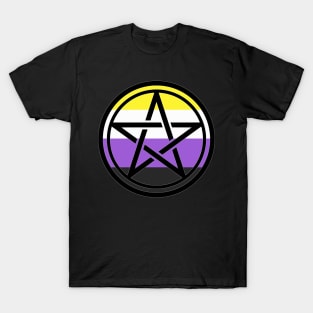 Large Print Pentacle LGBT Flag Nonbinary T-Shirt